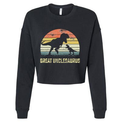 Great Unclesaurus T Rex Dinosaur Great Uncle Saurus Cropped Pullover Crew