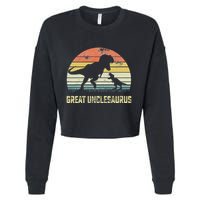 Great Unclesaurus T Rex Dinosaur Great Uncle Saurus Cropped Pullover Crew