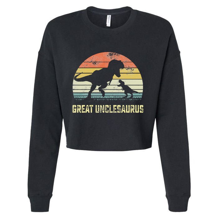 Great Unclesaurus T Rex Dinosaur Great Uncle Saurus Cropped Pullover Crew