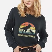 Great Unclesaurus T Rex Dinosaur Great Uncle Saurus Cropped Pullover Crew