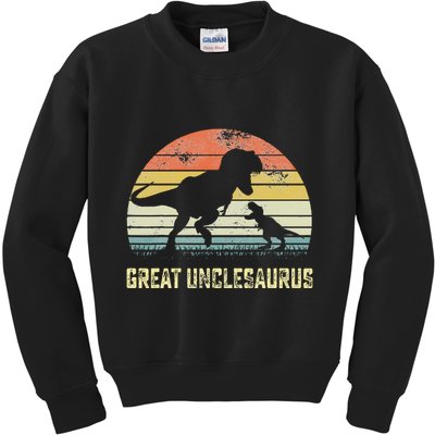 Great Unclesaurus T Rex Dinosaur Great Uncle Saurus Kids Sweatshirt