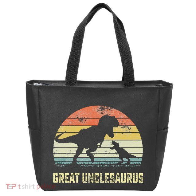 Great Unclesaurus T Rex Dinosaur Great Uncle Saurus Zip Tote Bag