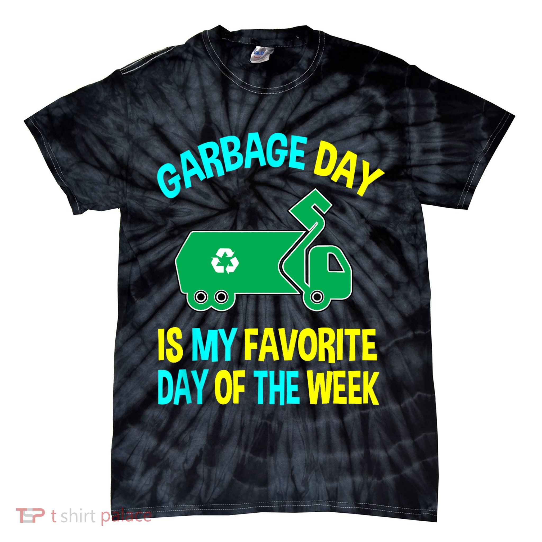 Garbage Uniform Trash Truck Kids Garbage Man Costume Tie-Dye T-Shirt