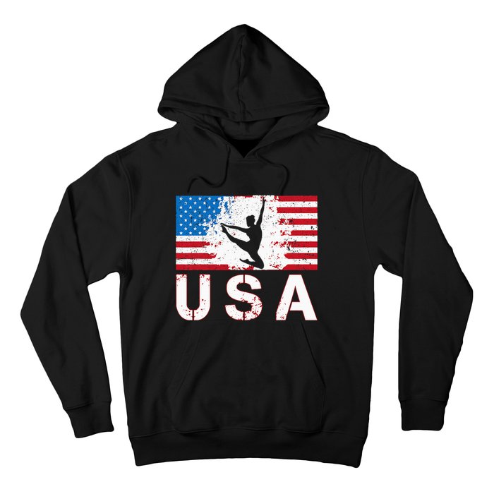 Gymnastics Usa Team American Flag Heart Us Gymnast Hoodie