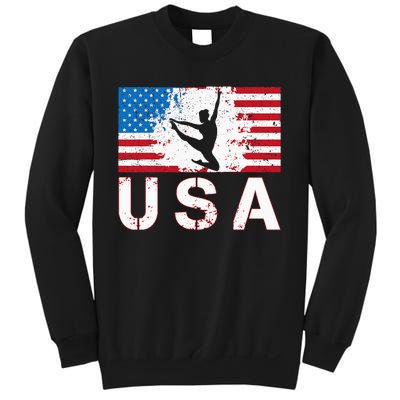 Gymnastics Usa Team American Flag Heart Us Gymnast Sweatshirt