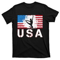 Gymnastics Usa Team American Flag Heart Us Gymnast T-Shirt