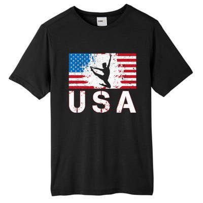 Gymnastics Usa Team American Flag Heart Us Gymnast Tall Fusion ChromaSoft Performance T-Shirt