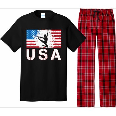 Gymnastics Usa Team American Flag Heart Us Gymnast Pajama Set