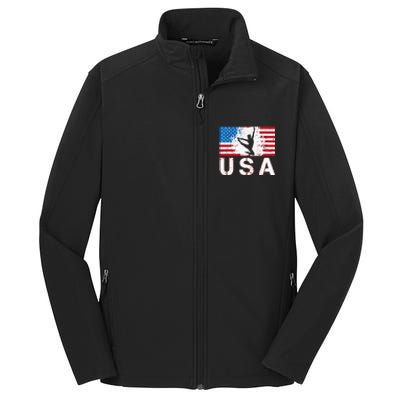 Gymnastics Usa Team American Flag Heart Us Gymnast Core Soft Shell Jacket