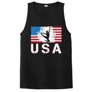 Gymnastics Usa Team American Flag Heart Us Gymnast PosiCharge Competitor Tank