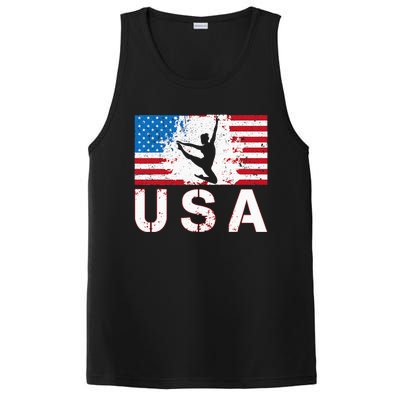 Gymnastics Usa Team American Flag Heart Us Gymnast PosiCharge Competitor Tank