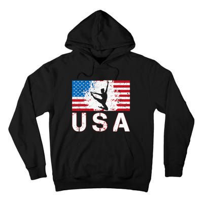 Gymnastics Usa Team American Flag Heart Us Gymnast Tall Hoodie