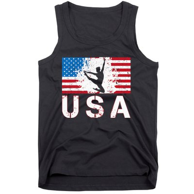 Gymnastics Usa Team American Flag Heart Us Gymnast Tank Top