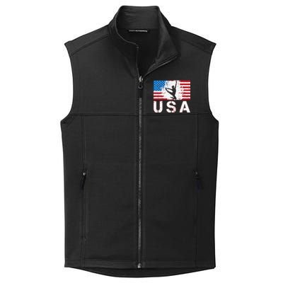 Gymnastics Usa Team American Flag Heart Us Gymnast Collective Smooth Fleece Vest