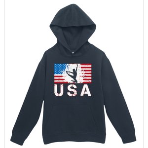 Gymnastics Usa Team American Flag Heart Us Gymnast Urban Pullover Hoodie