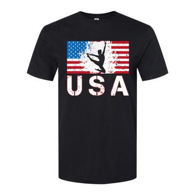 Gymnastics Usa Team American Flag Heart Us Gymnast Softstyle® CVC T-Shirt