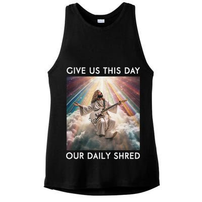 Give Us This Day Our Daily Shred Jesus Christian Ladies PosiCharge Tri-Blend Wicking Tank