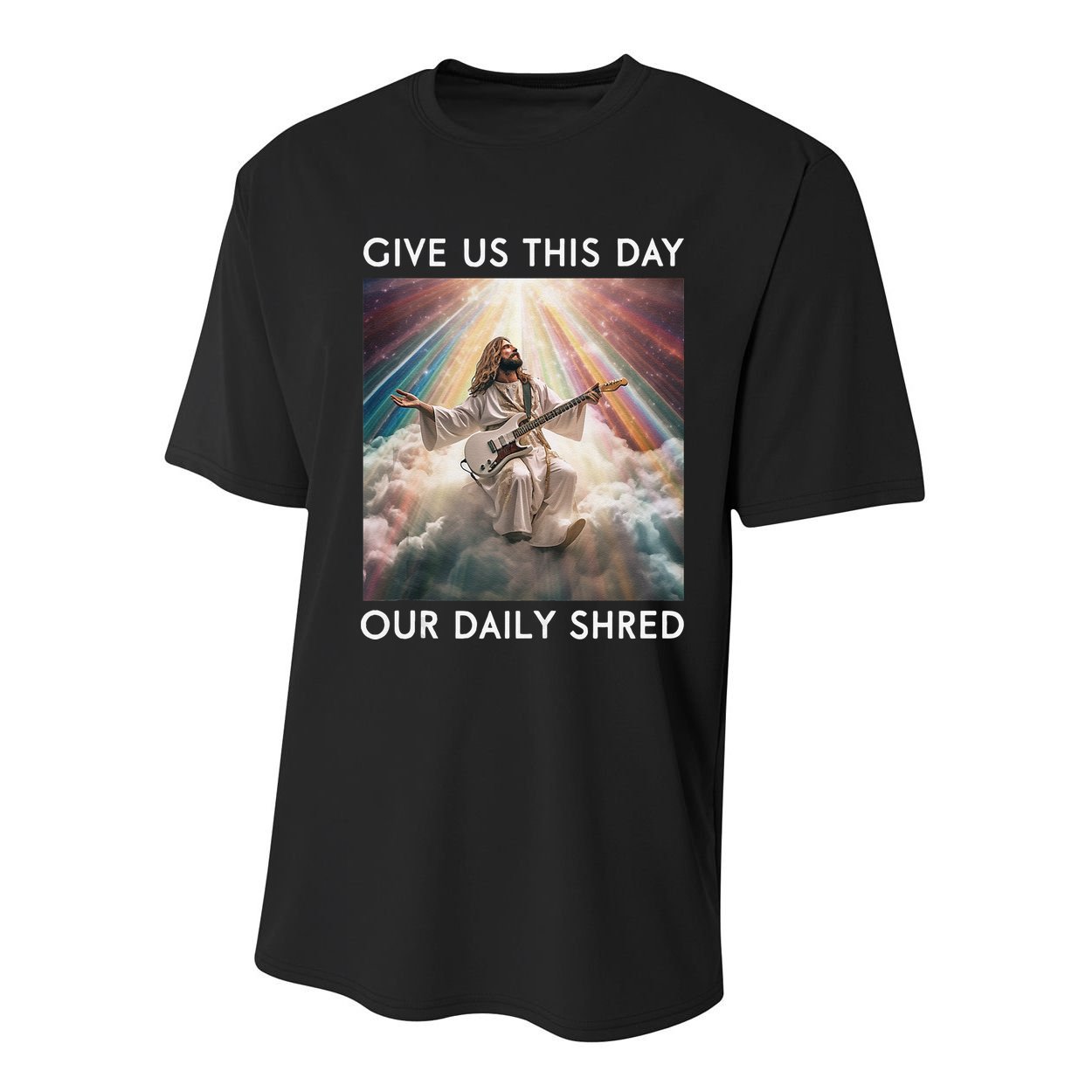 Give Us This Day Our Daily Shred Jesus Christian Youth Performance Sprint T-Shirt