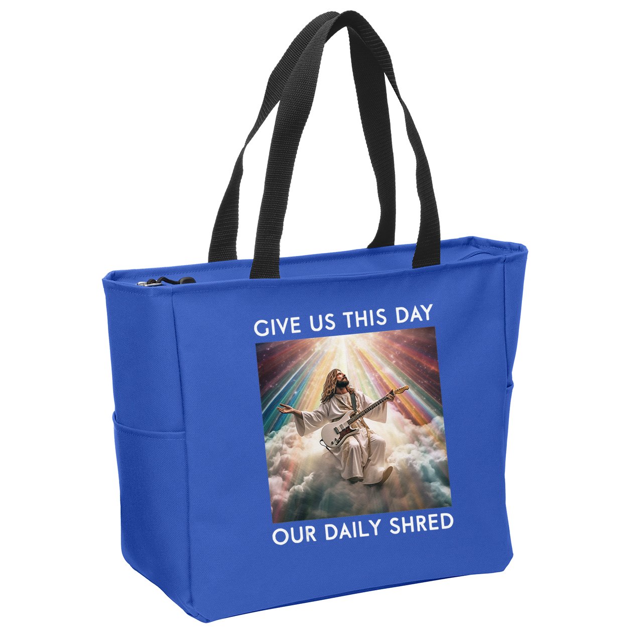 Give Us This Day Our Daily Shred Jesus Christian Zip Tote Bag