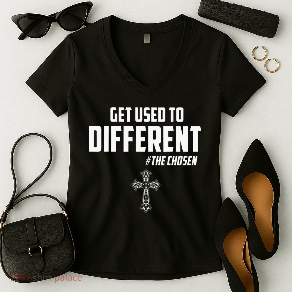 Get Used to Different The Chosen Christian Costume Faith Women's V-Neck T-Shirt