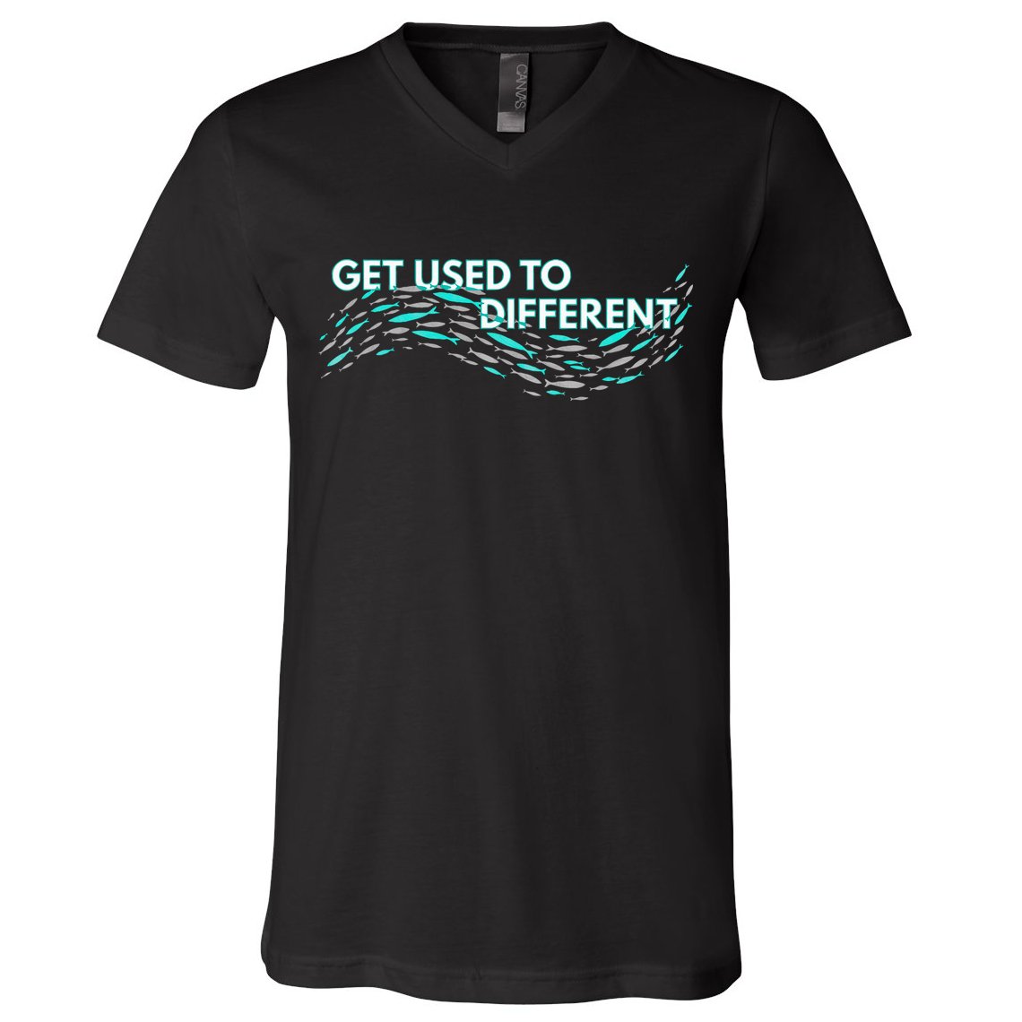 Get Used To Different X Chosen X Fish Against The Current V-Neck T-Shirt