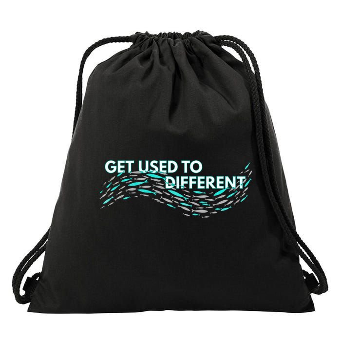 Get Used To Different X Chosen X Fish Against The Current Drawstring Bag