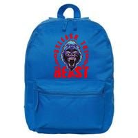 Gorilla Unleash The Beast Gym Mode Fitness Motivation Quote Gift 16 in Basic Backpack