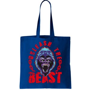 Gorilla Unleash The Beast Gym Mode Fitness Motivation Quote Gift Tote Bag