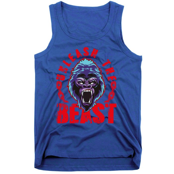 Gorilla Unleash The Beast Gym Mode Fitness Motivation Quote Gift Tank Top