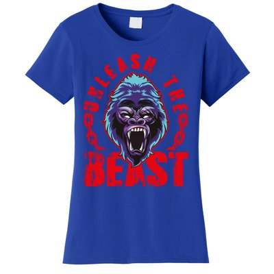 Gorilla Unleash The Beast Gym Mode Fitness Motivation Quote Gift Women's T-Shirt