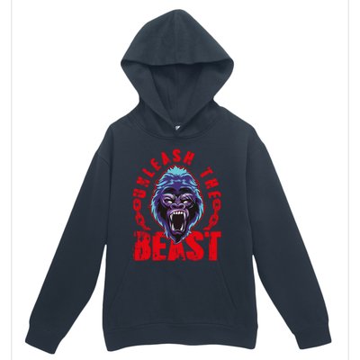 Gorilla Unleash The Beast Gym Mode Fitness Motivation Quote Gift Urban Pullover Hoodie