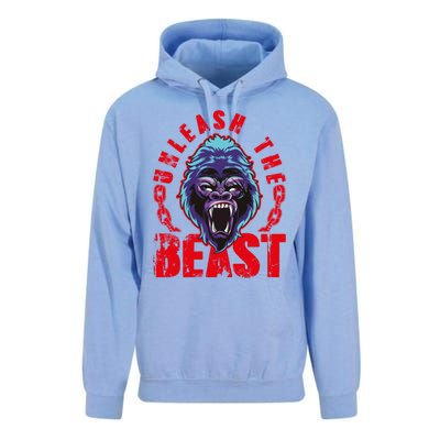 Gorilla Unleash The Beast Gym Mode Fitness Motivation Quote Gift Unisex Surf Hoodie