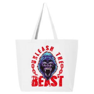 Gorilla Unleash The Beast Gym Mode Fitness Motivation Quote Gift 25L Jumbo Tote