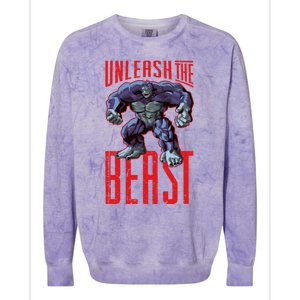 Gorilla Unleash The Beast Motivation Gym Mode Fitness Gift Colorblast Crewneck Sweatshirt