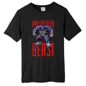 Gorilla Unleash The Beast Motivation Gym Mode Fitness Gift Tall Fusion ChromaSoft Performance T-Shirt