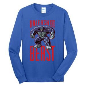 Gorilla Unleash The Beast Motivation Gym Mode Fitness Gift Tall Long Sleeve T-Shirt