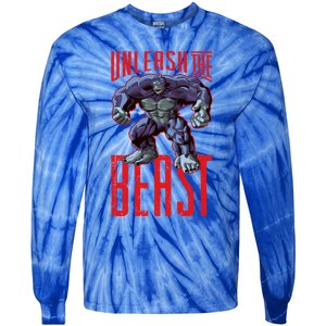 Gorilla Unleash The Beast Motivation Gym Mode Fitness Gift Tie-Dye Long Sleeve Shirt