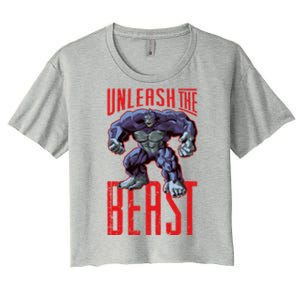 Gorilla Unleash The Beast Motivation Gym Mode Fitness Gift Women's Crop Top Tee