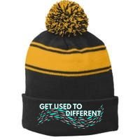 Get Used To Different X Chosen X Fish Against The Current Stripe Pom Pom Beanie