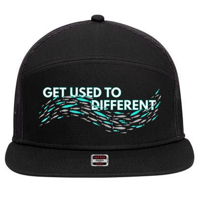 Get Used To Different X Chosen X Fish Against The Current 7 Panel Mesh Trucker Snapback Hat