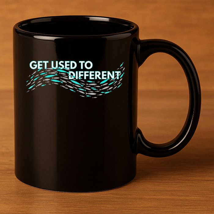Get Used To Different X Chosen X Fish Against The Current 11oz C Handle Ceramic Mug