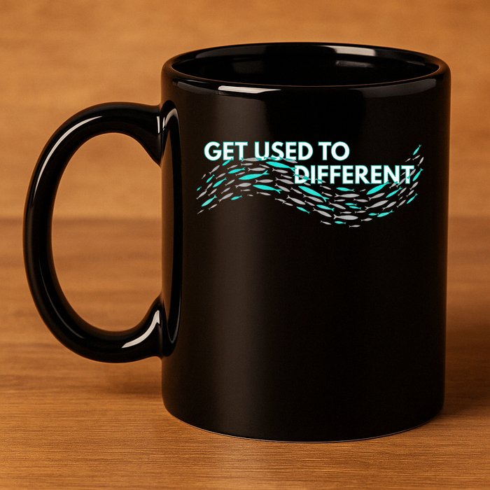 Get Used To Different X Chosen X Fish Against The Current 11oz C Handle Ceramic Mug
