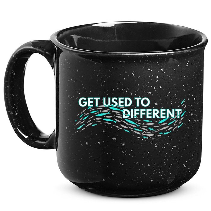Get Used To Different X Chosen X Fish Against The Current 15oz Campfire Ceramic Mug