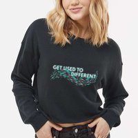 Get Used To Different X Chosen X Fish Against The Current Cropped Pullover Crew
