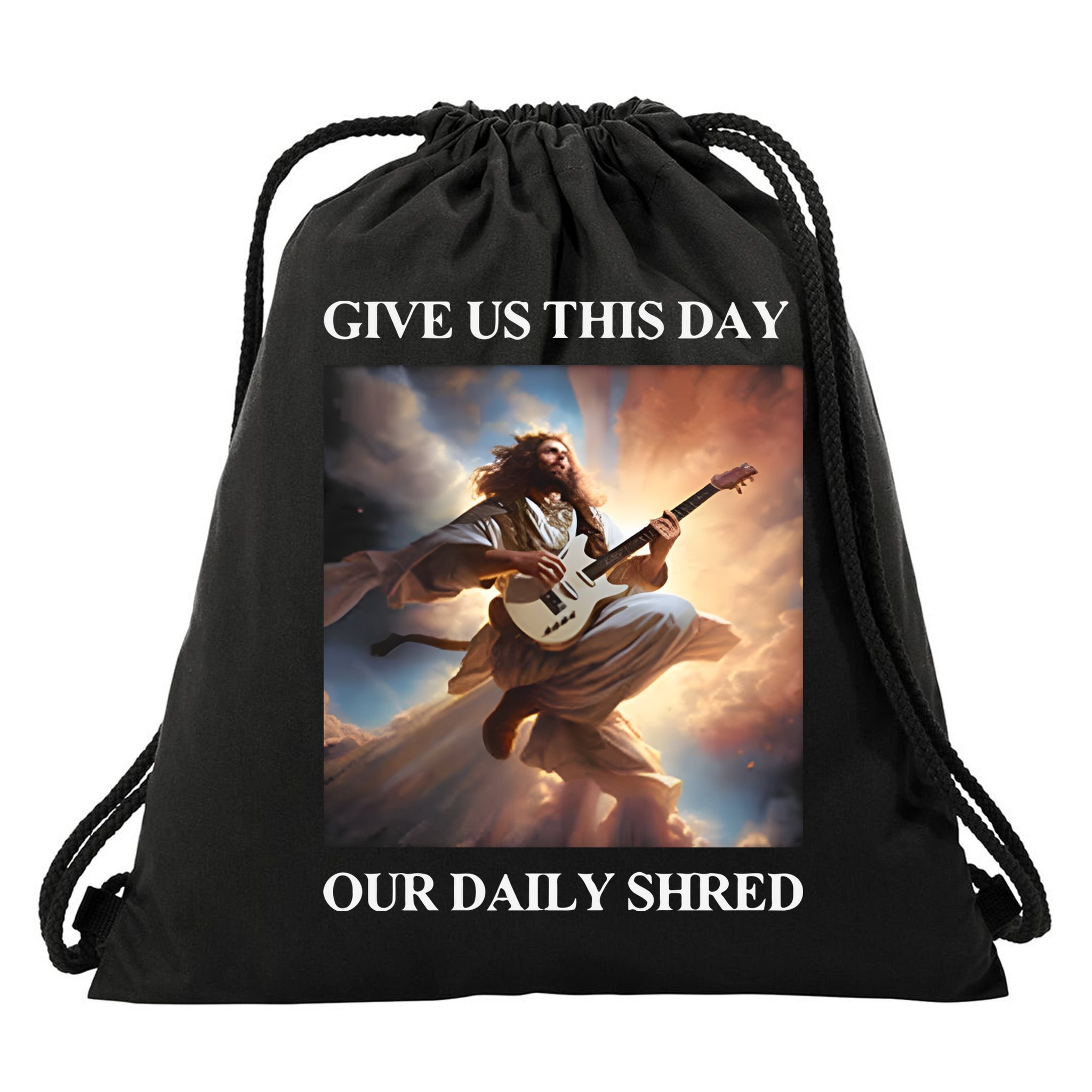 Give Us This Day Our Daily Shred Drawstring Bag