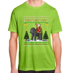 Gorilla Ugly Xmas Gift Santa Riding Gorilla Christmas Gift Adult ChromaSoft Performance T-Shirt