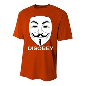 Guy Fawkes Mask Disobey Youth Performance Sprint T-Shirt