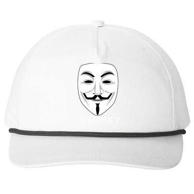 Guy Fawkes Mask Disobey Snapback Five-Panel Rope Hat