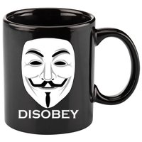 Guy Fawkes Mask Disobey 11oz C Handle Ceramic Mug