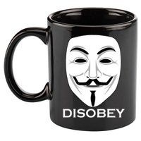 Guy Fawkes Mask Disobey 11oz C Handle Ceramic Mug